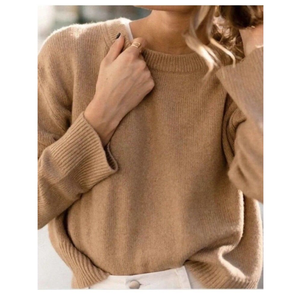 Jenni Kayne Atlas Merino Wool Cashmere Crew Neck Pullover Sweater Size Medium